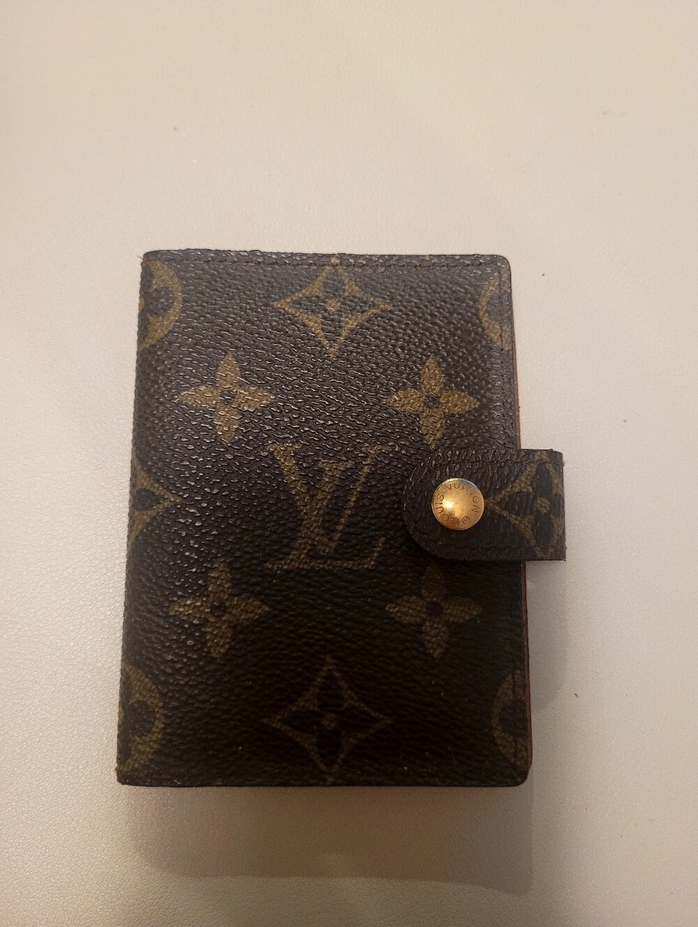 Louis Vuitton Brown Monogram Canvas Card Holder with Gold Snap